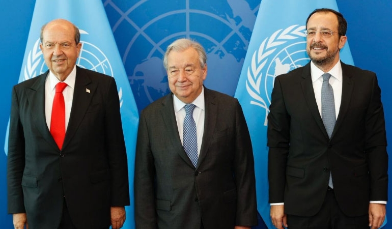 Guterres ve Hristodulidis ile görüşen Ersin Tatar: Federasyon defterinin kapandığını BM’ye ilettik
