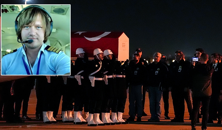 Şehit pilotun naaşı Türkiye’ye getirildi