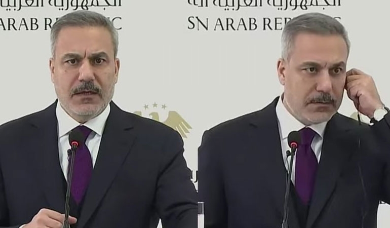Şam’daki basın toplantısı Hakan Fidan’ın sözü kesilerek bitirilmiş: Dışişleri Bakanlığı’ndan açıklama geldi