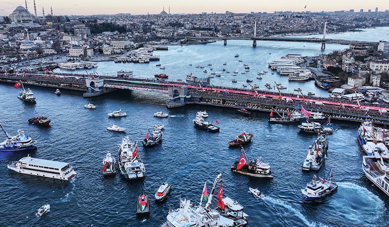 İstanbul’da büyük ‘Filistin’ yürüyüşü