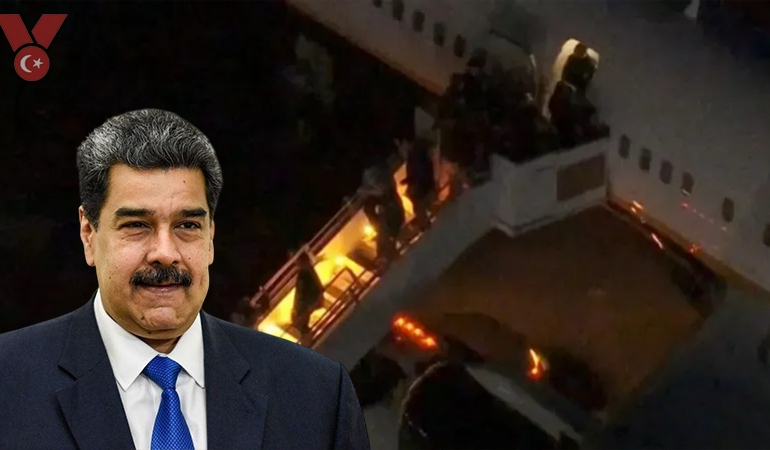 Maduro ve eşini taşıyan uçak New York’a indi