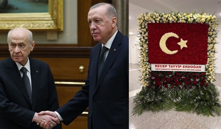 Erdoğan’dan MHP’ye Türk bayraklı kutlama çiçeği