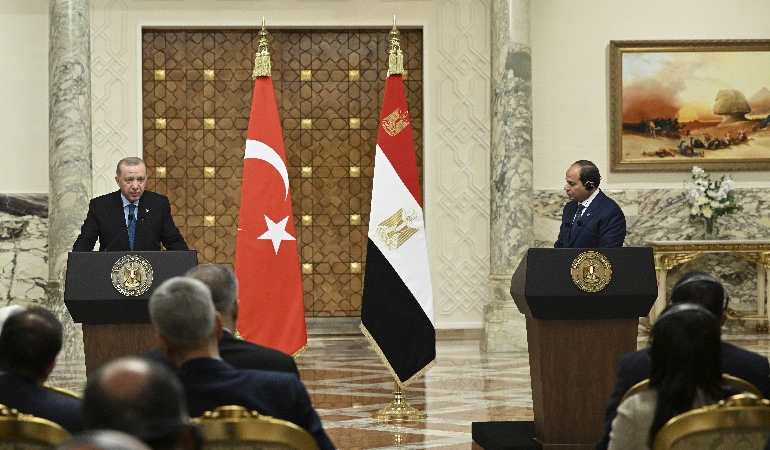 Sisi ile açıklama yapan Erdoğan: Mısır’la birlikte çalışıyoruz, ortak gündemimiz Filistin