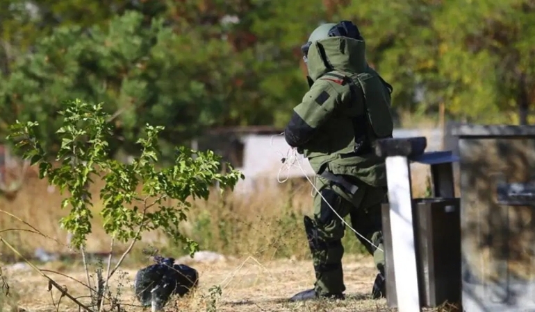 Mersin’de bahçede el bombası alarmı