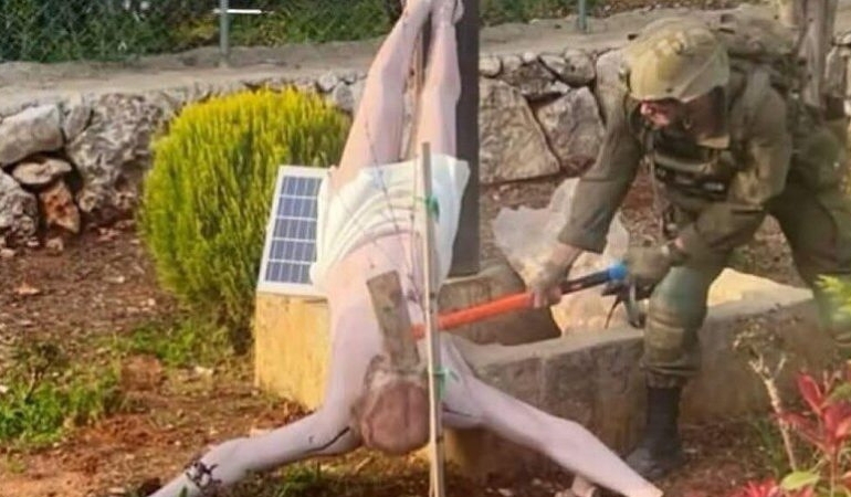 İsrail, bir askerinin Hazreti İsa heykelini parçaladığını doğruladı