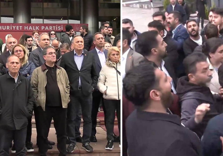 CHP Genel Merkezi önünde ‘tahliye’ gerginliği