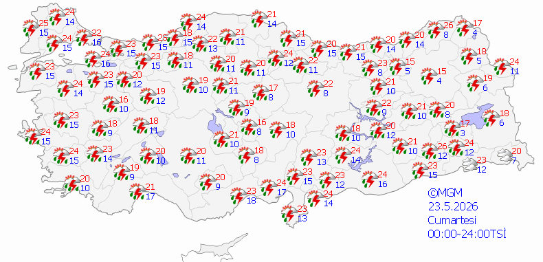 Meteoroloji’den gök gürültülü sağanak uyarısı