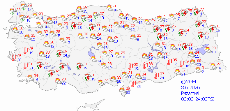 Meteoroloji’den yüksek sıcaklık ve sağanak alarmı