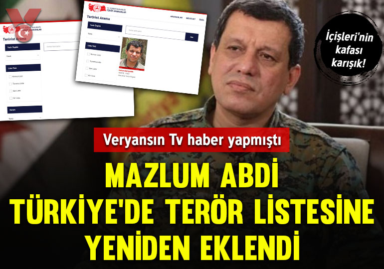 Veryansın Tv haber yapmıştı: Mazlum Abdi, Türkiye’de terör listesine yeniden eklendi