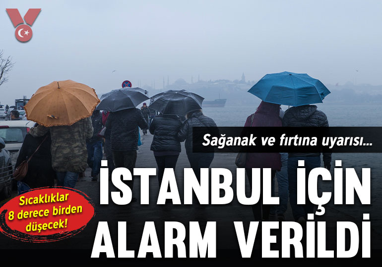 AKOM’dan İstanbul için sağanak ve fırtına uyarısı: Sıcaklıklar 8 derece birden düşecek!