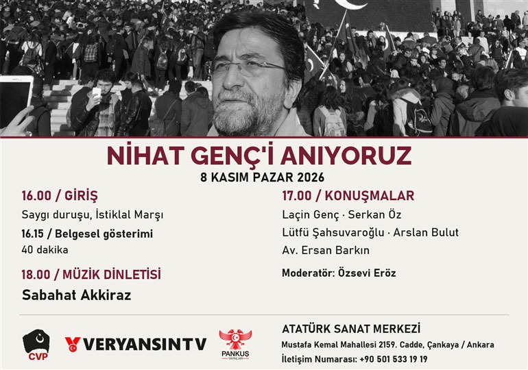 Nihat Genç, 8 Kasım’da Ankara’da düzenlenecek etkinlikle anılacak